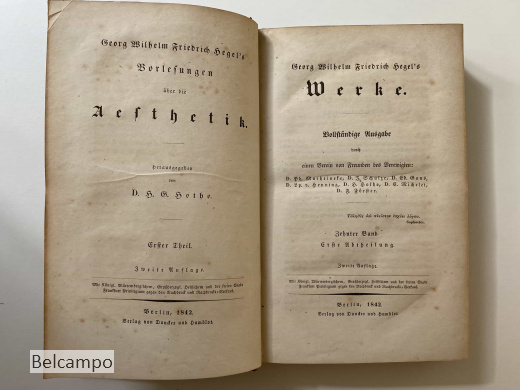 Vorlesungen über die Aesthetik