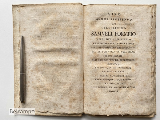 Commentationes Historico-Literariae Qvarvm Prior Consilivm Friderici Wilhelmi M